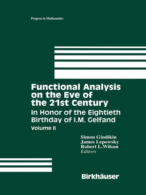 cover image of Functional Analysis on the Eve of the 21st Century